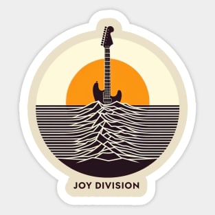 Joy Division Retro Guitar Sun waves Sticker